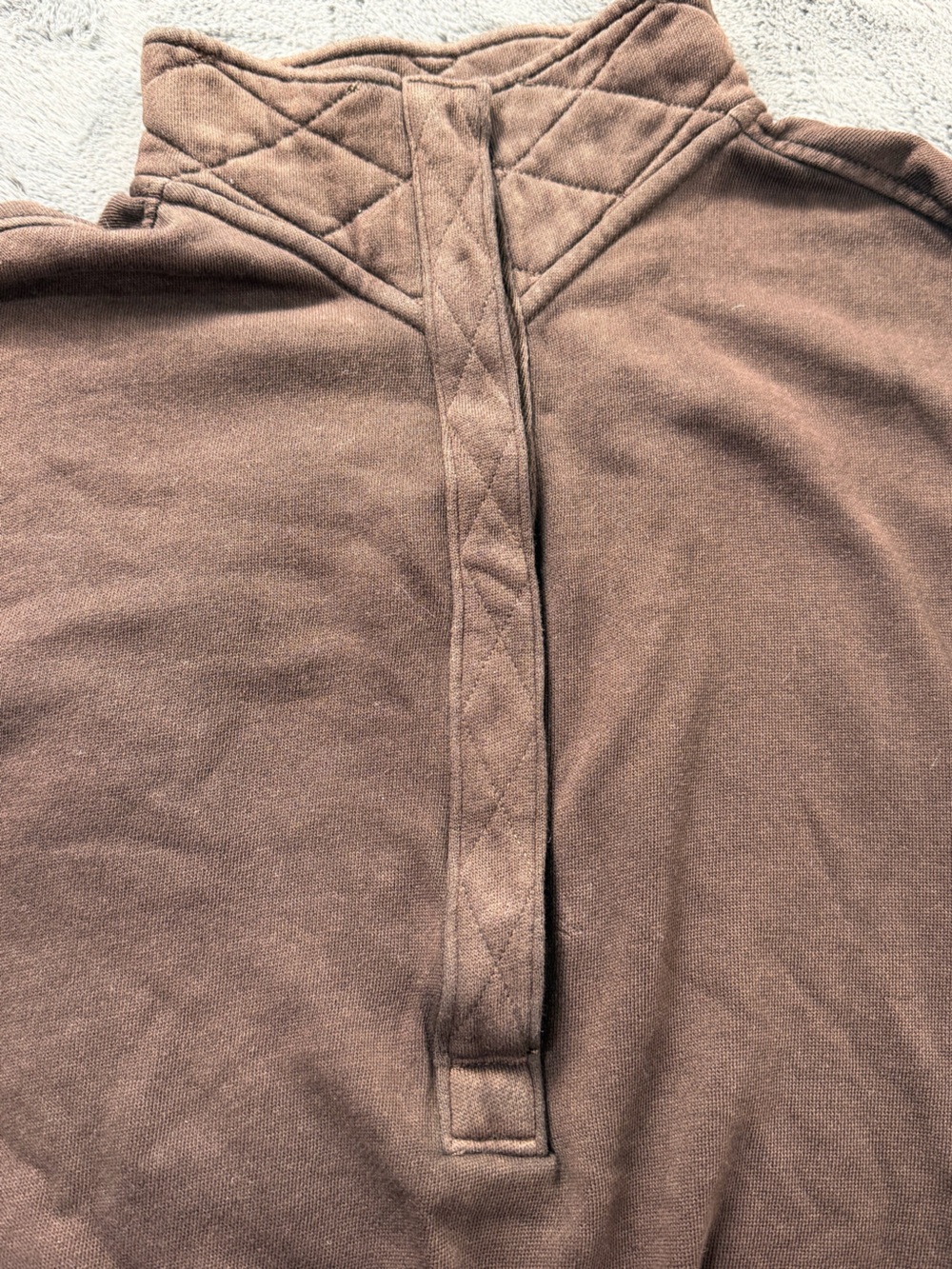 Aerie Women’s S/P Brown Oversized Snap Neck Pullover Sweatshirt Fleece Lined - Picture 7 of 10
